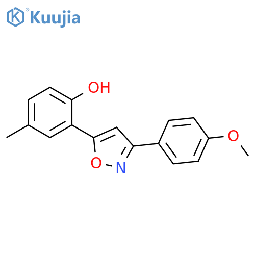 Phenol, 2-[3-(4-methoxyphenyl)-5-isoxazolyl]-4-methyl- structure