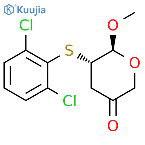 2H-Pyran-3(4H)-one, 5-[(2,6-dichlorophenyl)thio]dihydro-6-methoxy-, trans- (9CI) structure