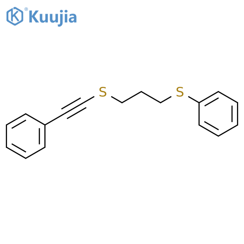 Benzene, [[3-[(phenylethynyl)thio]propyl]thio]- structure