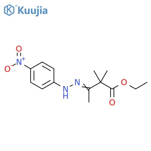 Butanoic acid, 2,2-dimethyl-3-[(4-nitrophenyl)hydrazono]-, ethyl ester structure