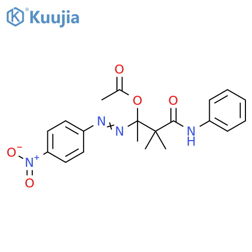 Butanamide, 3-(acetyloxy)-2,2-dimethyl-3-[(4-nitrophenyl)azo]-N-phenyl- structure