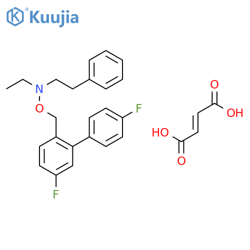 but-2-enedioic acid; N-ethyl-N-[[4-fluoro-2-(4-fluorophenyl)phenyl]methoxy]-2-phenyl-ethanamine structure