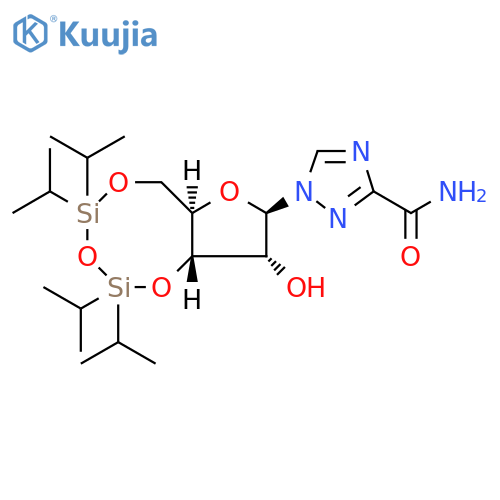 1-3,5-O-1,1,3,3-Tetrakis(1-methylethyl)-1,3-disiloxanediyl-β-D-ribofuranosyl-1H-1,2,4-triazole-3-carboxamide structure