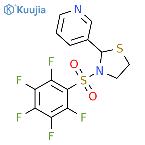 Thiazolidine, 3-[(pentafluorophenyl)sulfonyl]-2-(3-pyridinyl)- structure