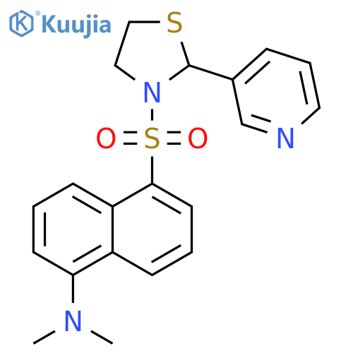 Thiazolidine,3-[[5-(dimethylamino)-1-naphthalenyl]sulfonyl]-2-(3-pyridinyl)- structure