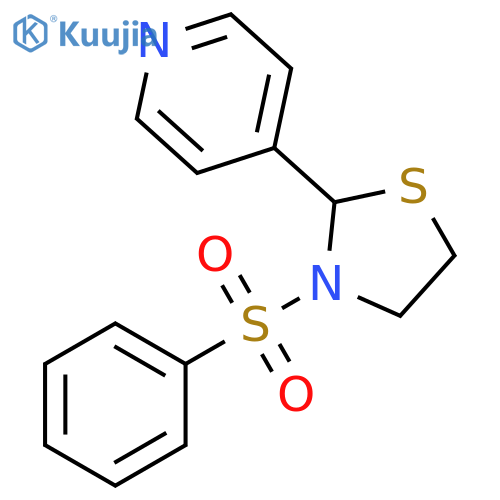 Thiazolidine, 3-(phenylsulfonyl)-2-(4-pyridinyl)- structure