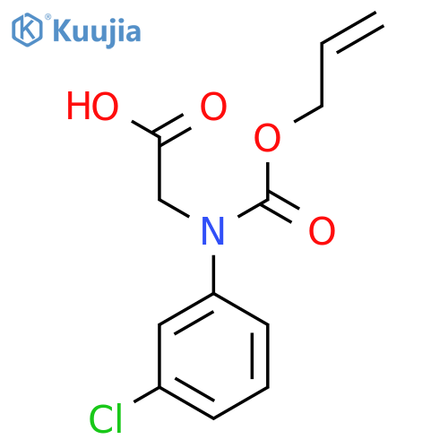 2-(3-chlorophenyl)(prop-2-en-1-yloxy)carbonylaminoacetic acid structure