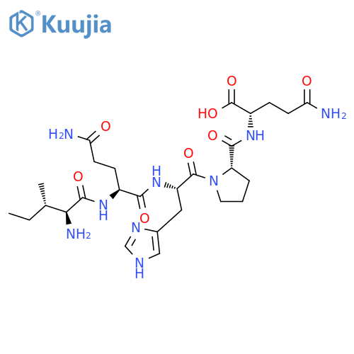 L-Glutamine, N2-[1-[N-(N2-L-isoleucyl-L-glutaminyl)-L-histidyl]-L-prolyl]- structure
