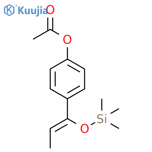 Phenol, 4-[1-[(trimethylsilyl)oxy]-1-propenyl]-, acetate, (Z)- (9CI) structure
