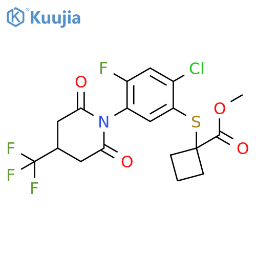 Cyclobutanecarboxylic acid,1-[[2-chloro-5-[2,6-dioxo-4-(trifluoromethyl)-1-piperidinyl]-4-fluorophenyl]thio]-, methyl ester structure
