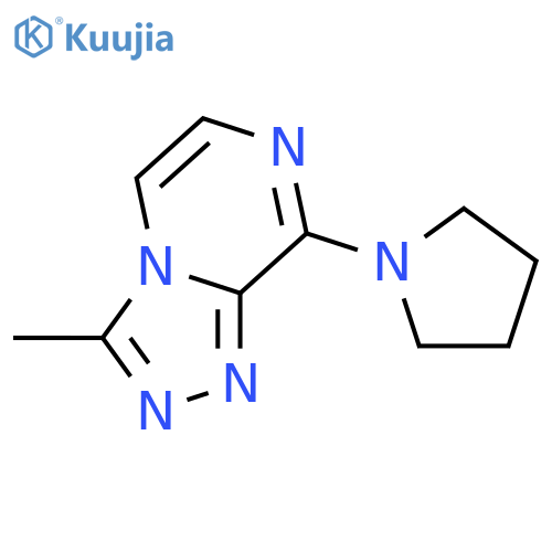 1,2,4-Triazolo[4,3-a]pyrazine, 3-methyl-8-(1-pyrrolidinyl)- structure
