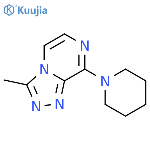 1,2,4-Triazolo[4,3-a]pyrazine, 3-methyl-8-(1-piperidinyl)- structure
