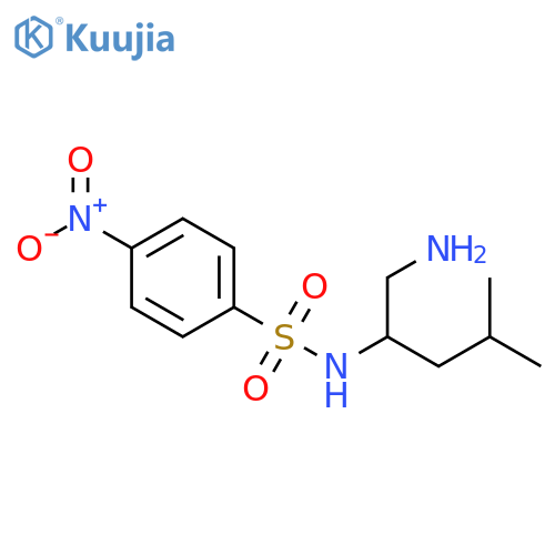 N-(1-amino-4-methylpentan-2-yl)-4-nitrobenzene-1-sulfonamide structure