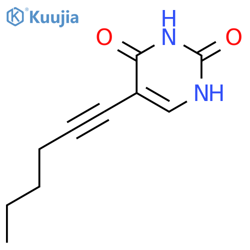 2,4(1H,3H)-Pyrimidinedione, 5-(1-hexynyl)- structure