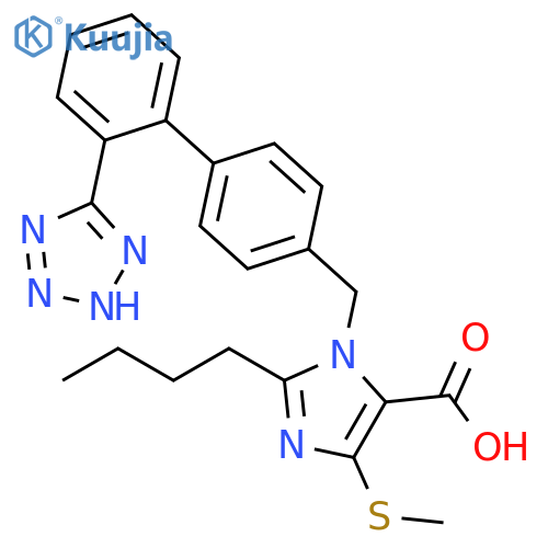 1H-Imidazole-5-carboxylic acid,2-butyl-4-(methylthio)-1-[[2'-(1H-tetrazol-5-yl)[1,1'-biphenyl]-4-yl]methyl]- structure
