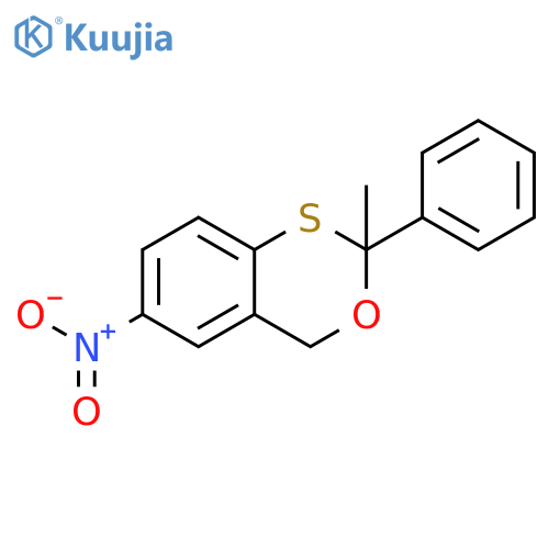 4H-3,1-Benzoxathiin, 2-methyl-6-nitro-2-phenyl- structure