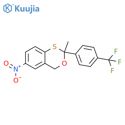 4H-3,1-Benzoxathiin, 2-methyl-6-nitro-2-[4-(trifluoromethyl)phenyl]- structure