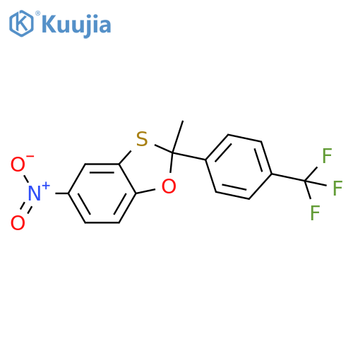 1,3-Benzoxathiole, 2-methyl-5-nitro-2-[4-(trifluoromethyl)phenyl]- structure