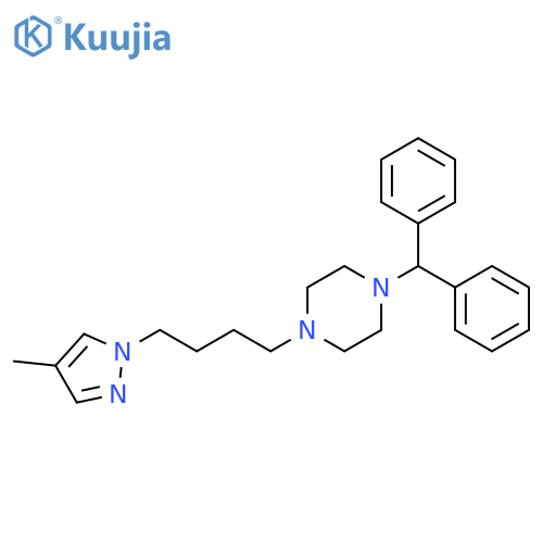 Piperazine, 1-(diphenylmethyl)-4-[4-(4-methyl-1H-pyrazol-1-yl)butyl]- structure