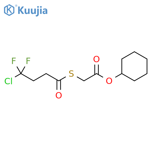 Acetic acid, [(4-chloro-4,4-difluoro-1-oxobutyl)thio]-, cyclohexyl ester structure
