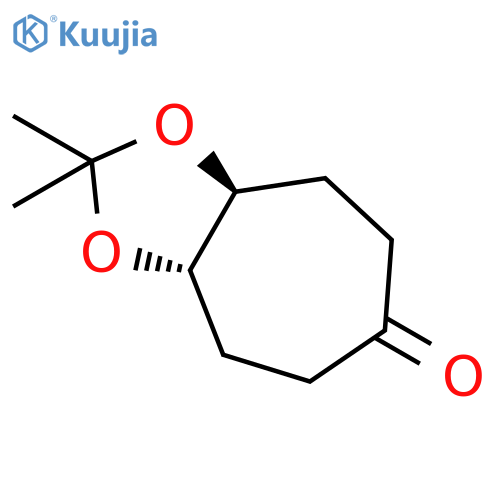 6H-Cyclohepta-1,3-dioxol-6-one, hexahydro-2,2-dimethyl-, (3aS-trans)- structure