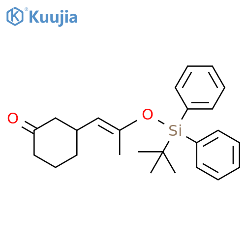 Cyclohexanone, 3-[2-[[(1,1-dimethylethyl)diphenylsilyl]oxy]-1-propenyl]-,(E)- structure