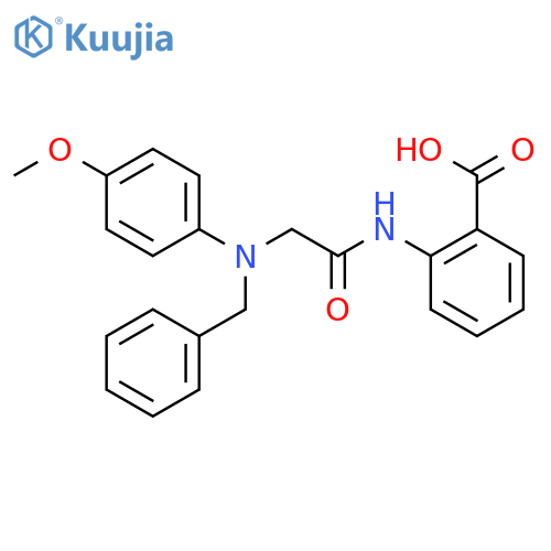 Benzoic acid, 2-[[[(4-methoxyphenyl)(phenylmethyl)amino]acetyl]amino]- structure
