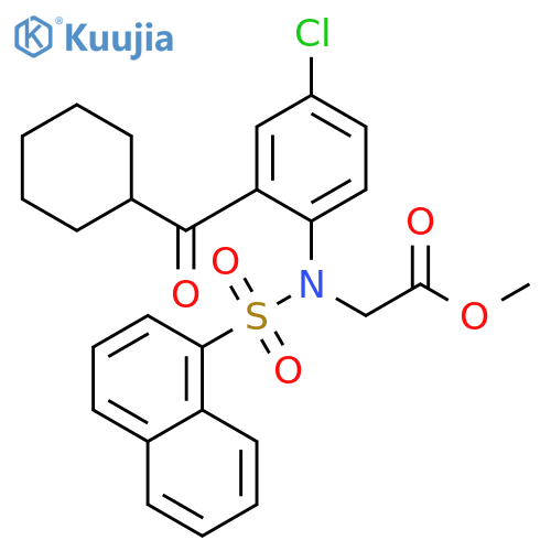 Glycine,N-[4-chloro-2-(cyclohexylcarbonyl)phenyl]-N-(1-naphthalenylsulfonyl)-,methyl ester structure