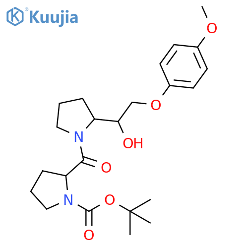 1-Pyrrolidinecarboxylic acid, 2-[[2-[1-hydroxy-2-(4-methoxyphenoxy)ethyl]-1-pyrrolidinyl]carbonyl]-, 1,1-dimethylethyl ester structure