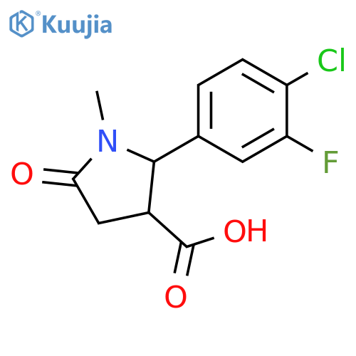 2-(4-chloro-3-fluorophenyl)-1-methyl-5-oxopyrrolidine-3-carboxylic acid structure
