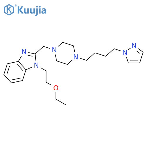 1H-Benzimidazole,1-(2-ethoxyethyl)-2-[[4-[4-(1H-pyrazol-1-yl)butyl]-1-piperazinyl]methyl]- structure