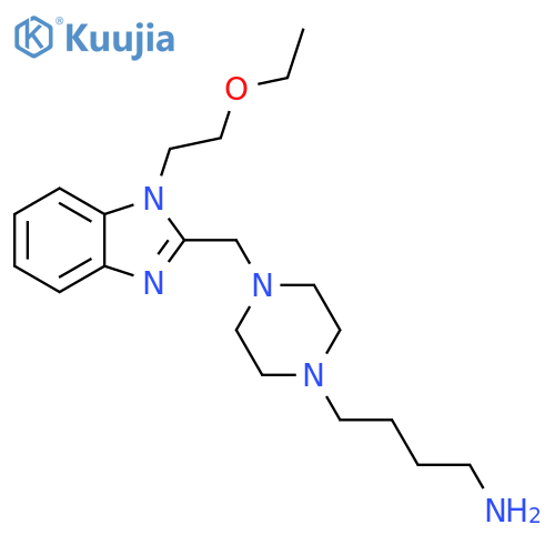 1-Piperazinebutanamine,4-[[1-(2-ethoxyethyl)-1H-benzimidazol-2-yl]methyl]- structure