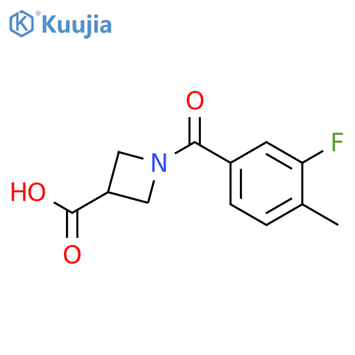 1-(3-fluoro-4-methylbenzoyl)azetidine-3-carboxylic acid structure