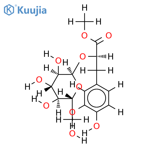 8-O-beta-D-glucopyranosyl-(R)-(+)-3,4,8-trihydroxymethyl phenylpropionate structure