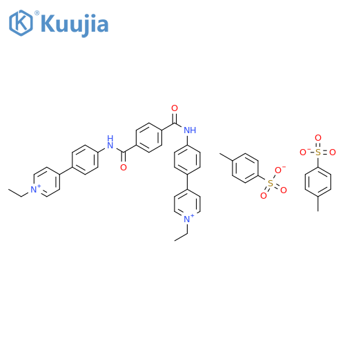 1-n,4-n-bis[4-(1-ethylpyridin-1-ium-4-yl)phenyl]benzene-1,4-dicarboxamide;4-methylbenzenesulfonate structure