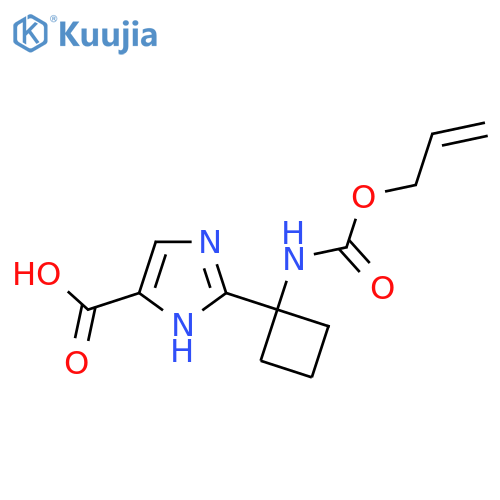 2-(1-{(prop-2-en-1-yloxy)carbonylamino}cyclobutyl)-1H-imidazole-4-carboxylic acid structure