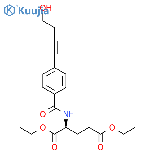 L-Glutamic acid, N-[4-(4-hydroxy-1-butynyl)benzoyl]-, diethyl ester structure