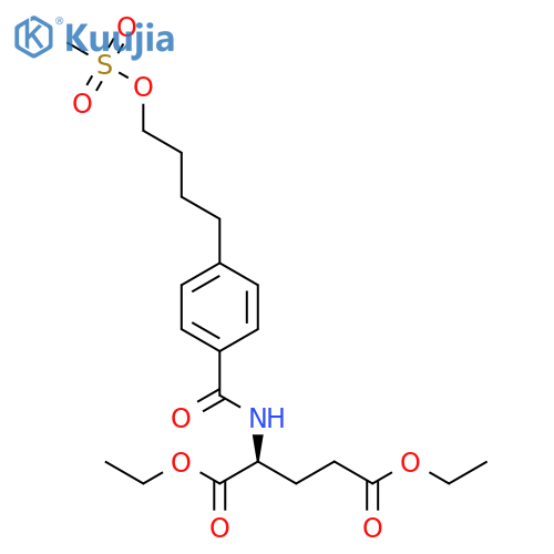 L-Glutamic acid, N-[4-[4-[(methylsulfonyl)oxy]butyl]benzoyl]-, diethyl ester structure