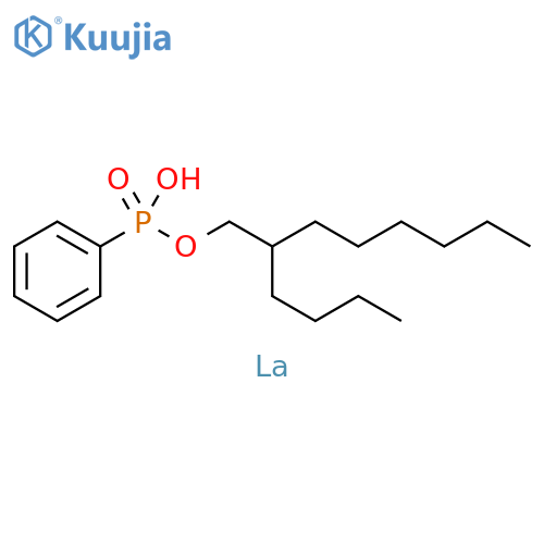 Phosphonic acid, phenyl-, mono(2-butyloctyl) ester, lanthanum(3+) salt (9CI) structure