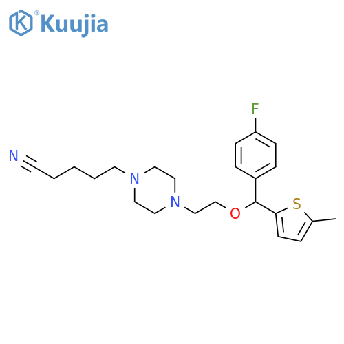 1-Piperazinepentanenitrile,4-[2-[(4-fluorophenyl)(5-methyl-2-thienyl)methoxy]ethyl]- structure