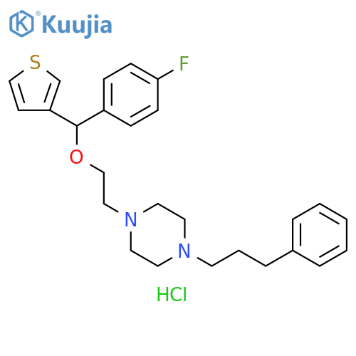 Piperazine, 1-[2-[(4-fluorophenyl)-3-thienylmethoxy]ethyl]-4-(3-phenylpropyl)-, hydrochloride (1:2) structure