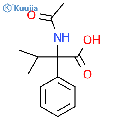 2-acetamido-3-methyl-2-phenylbutanoic acid structure