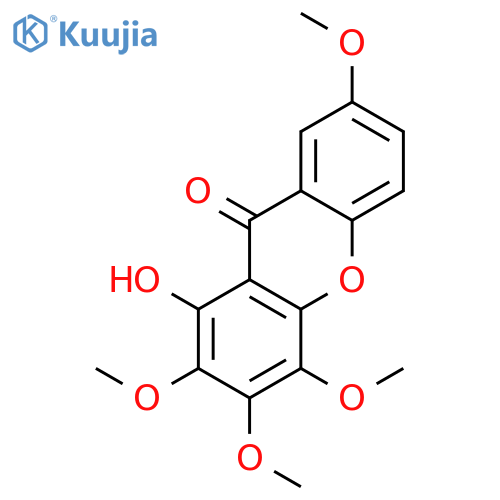 1-Hydroxy-2,3,4,7-tetramethoxy-9H-xanthen-9-one structure