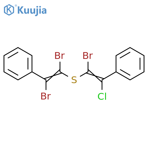 Benzene,[2-bromo-1-chloro-2-[(1,2-dibromo-2-phenylethenyl)thio]ethenyl]- structure