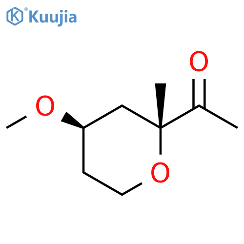 Ethanone, 1-(tetrahydro-4-methoxy-2-methyl-2H-pyran-2-yl)-, trans- (9CI) structure