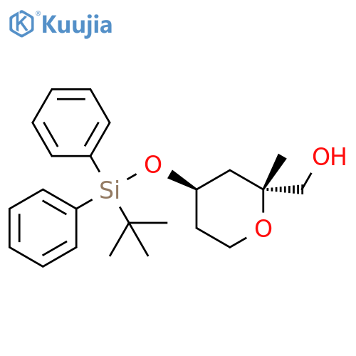 2H-Pyran-2-methanol, 4-[[(1,1-dimethylethyl)diphenylsilyl]oxy]tetrahydro-2-methyl-, trans- (9CI) structure