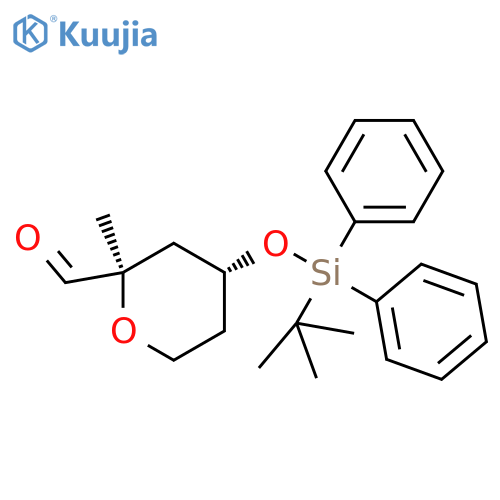 2H-Pyran-2-carboxaldehyde, 4-[[(1,1-dimethylethyl)diphenylsilyl]oxy]tetrahydro-2-methyl-, trans- (9CI) structure