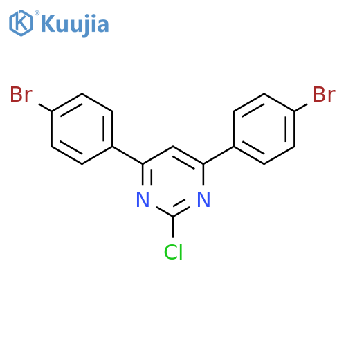 Pyrimidine, 4,6-bis(4-bromophenyl)-2-chloro- structure