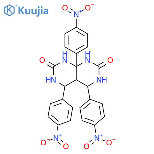 Pyrimido[4,5-d]pyrimidine-2,7(1H,3H)-dione, hexahydro-4,5,8a-tris(4-nitrophenyl)- structure