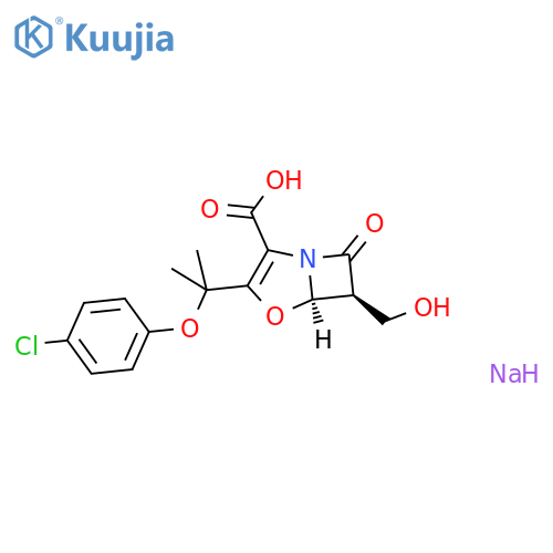 4-Oxa-1-azabicyclo[3.2.0]hept-2-ene-2-carboxylic acid,3-[1-(4-chlorophenoxy)-1-methylethyl]-6-(hydroxymethyl)-7-oxo-,monosodium salt, trans- structure
